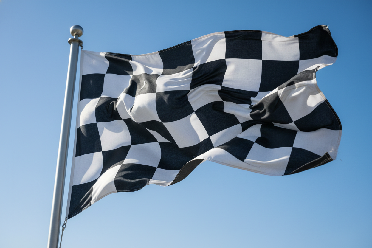 CHECKERED FLAG WAIVING