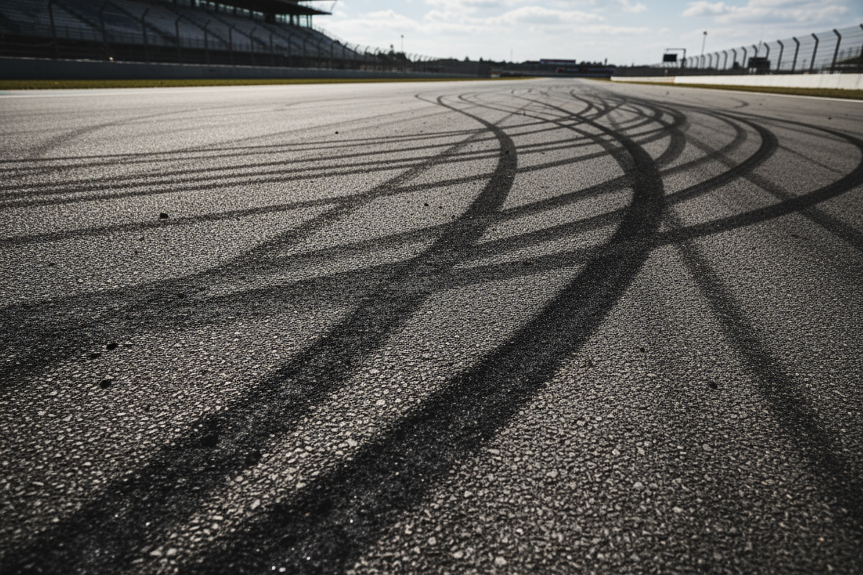 TIRE MARKS ON TRACK